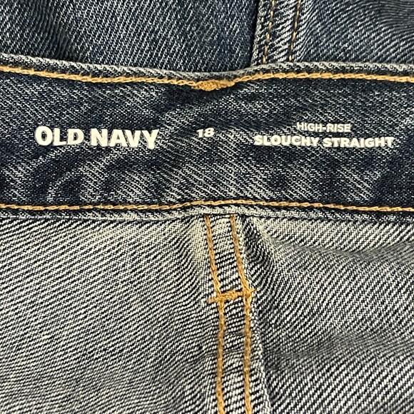 New Old Navy High Rise Slouchy Straight Crop Jeans Women's Size 18 - Picture 3 of 9